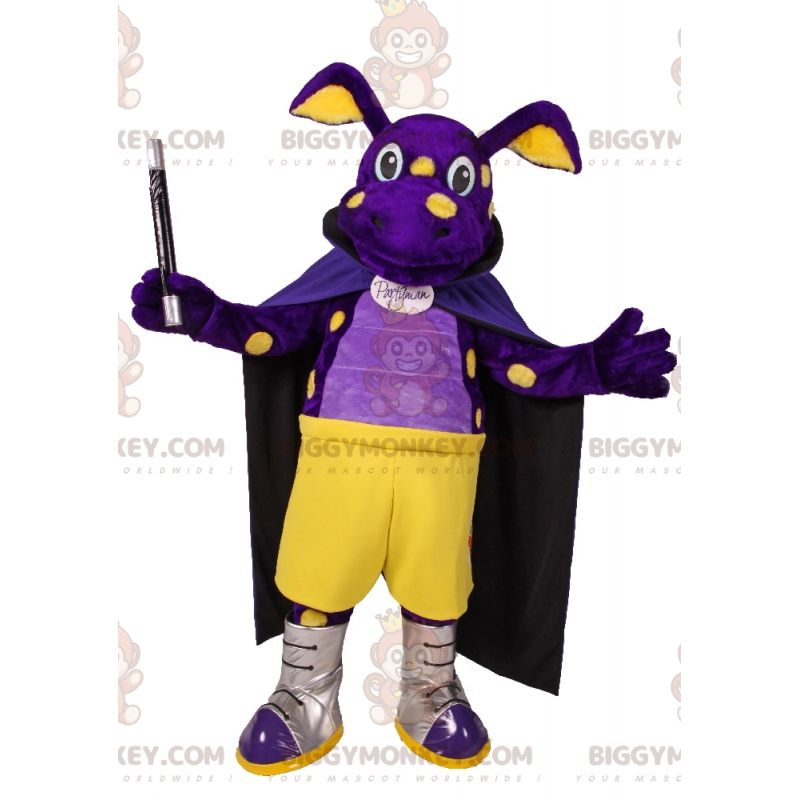 Disfraz de mascota de dinosaurio morado BIGGYMONKEY™ con traje