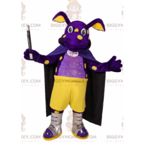 Purple Dinosaur BIGGYMONKEY™ Mascot Costume In Wizard Outfit -