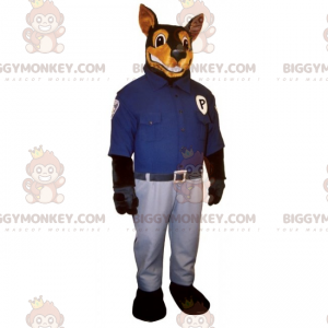 Doberman BIGGYMONKEY™ maskotkostume i politimandsoutfit -