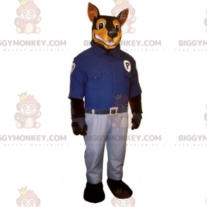 Dobermann BIGGYMONKEY™ Maskottchen-Kostüm im Polizisten-Outfit