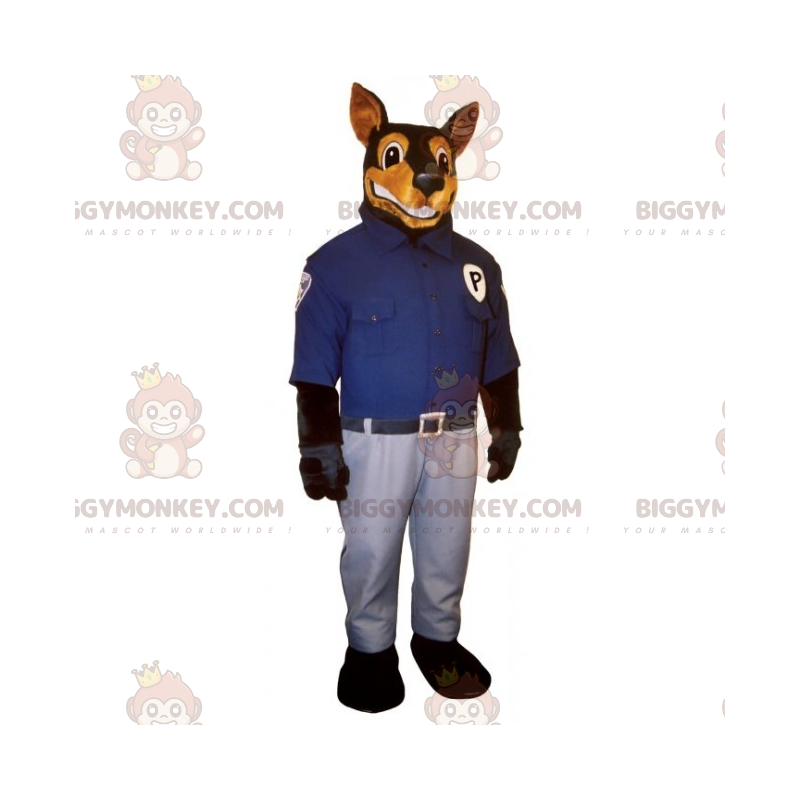 Doberman BIGGYMONKEY™ mascottekostuum in politieoutfit -