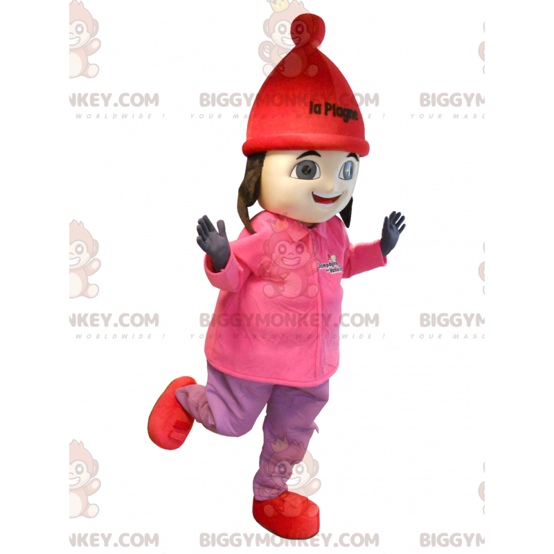 BIGGYMONKEY™ Costume da mascotte per ragazza marrone con