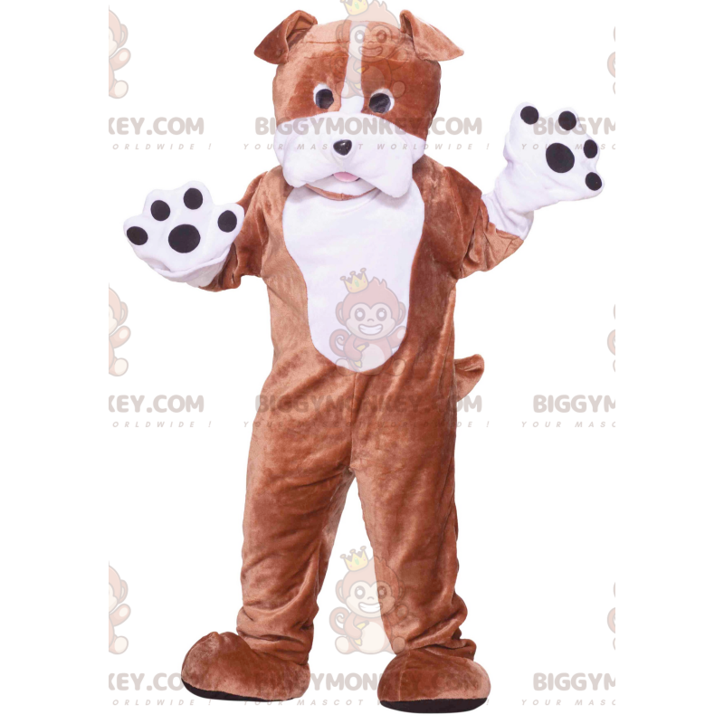 Braun-weißes Big Dog BIGGYMONKEY™ Maskottchen-Kostüm -