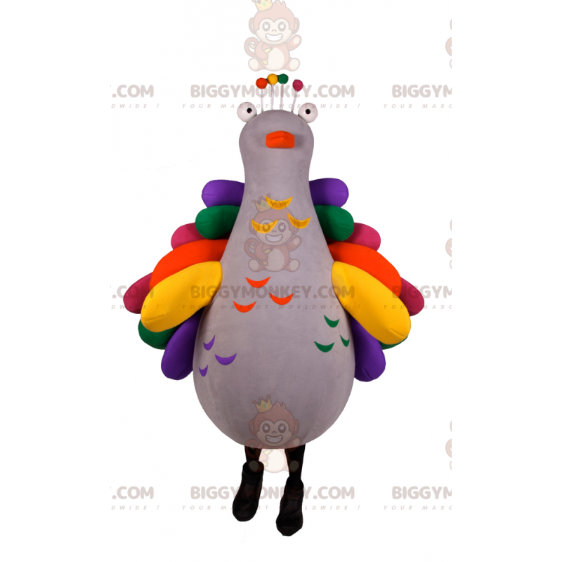 BIGGYMONKEY™ Costume da mascotte Uccello grigio con ali