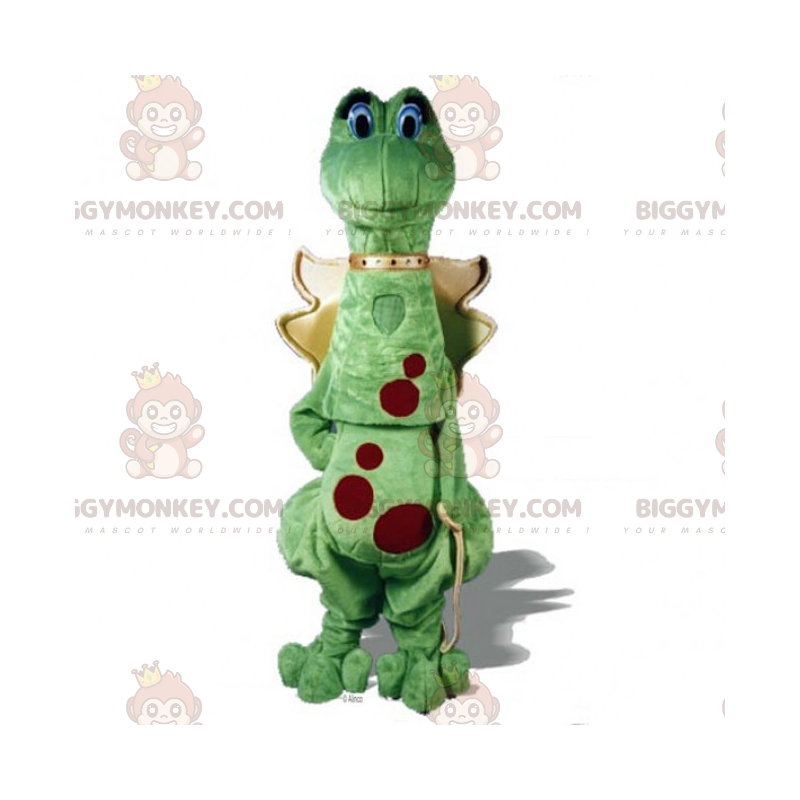 Costume de mascotte BIGGYMONKEY™ de dragon aux ailes dorées -