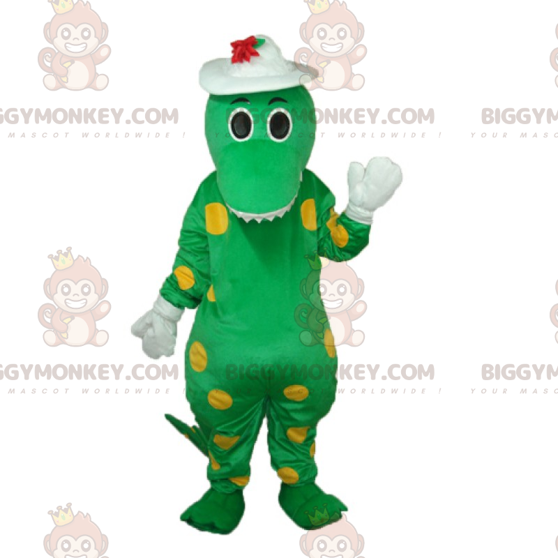 Drage BIGGYMONKEY™ maskotkostume med blomsterhat -