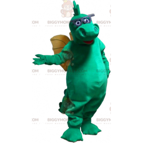 Drache BIGGYMONKEY™ Maskottchenkostüm mit Brille -