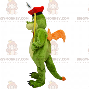 Dragon BIGGYMONKEY™ mascottekostuum met rode baret -