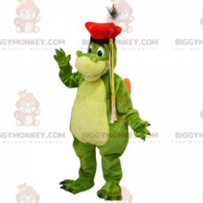 Dragon BIGGYMONKEY™ Mascot Costume with Red Beret –