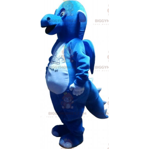 Costume de mascotte BIGGYMONKEY™ de dragon bleu et blanc -