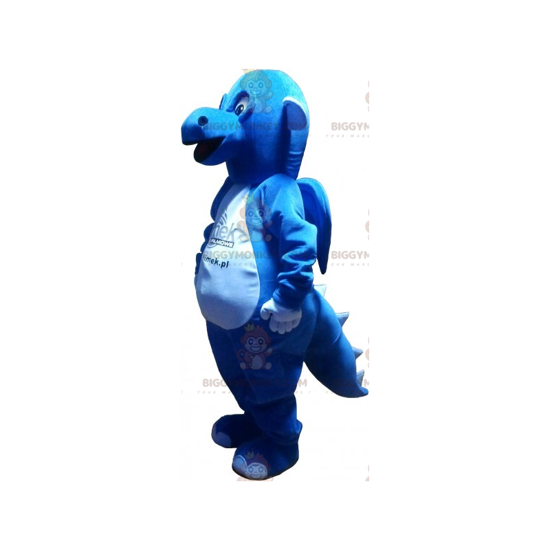 Blauwe en witte draak BIGGYMONKEY™ mascottekostuum -