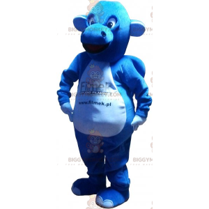 Costume de mascotte BIGGYMONKEY™ de dragon bleu et blanc -