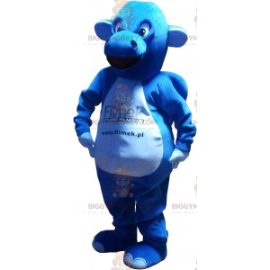 Traje de mascote de dragão azul e branco BIGGYMONKEY™ –