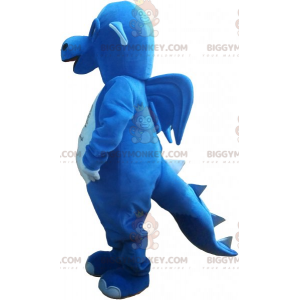 Blau-weißer Drache BIGGYMONKEY™ Maskottchen-Kostüm -