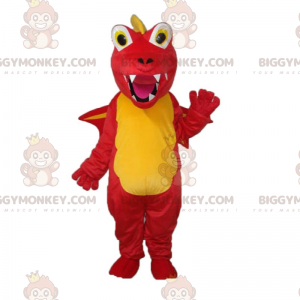 BIGGYMONKEY™ Costume da mascotte Drago giallo e rosso con