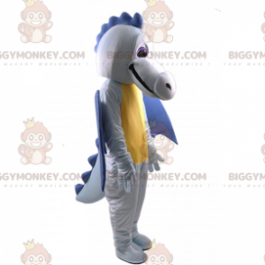 Costume da mascotte drago blu e giallo BIGGYMONKEY™ -