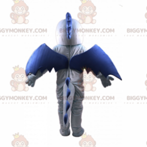 Traje de mascote de dragão azul e amarelo BIGGYMONKEY™ –