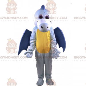 Kostým maskota modrého a žlutého draka BIGGYMONKEY™ –