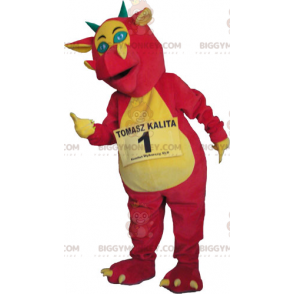 Pink and Yellow Dragon BIGGYMONKEY™ Mascot Costume –