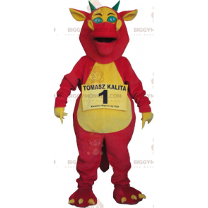 Pink and Yellow Dragon BIGGYMONKEY™ Mascot Costume –