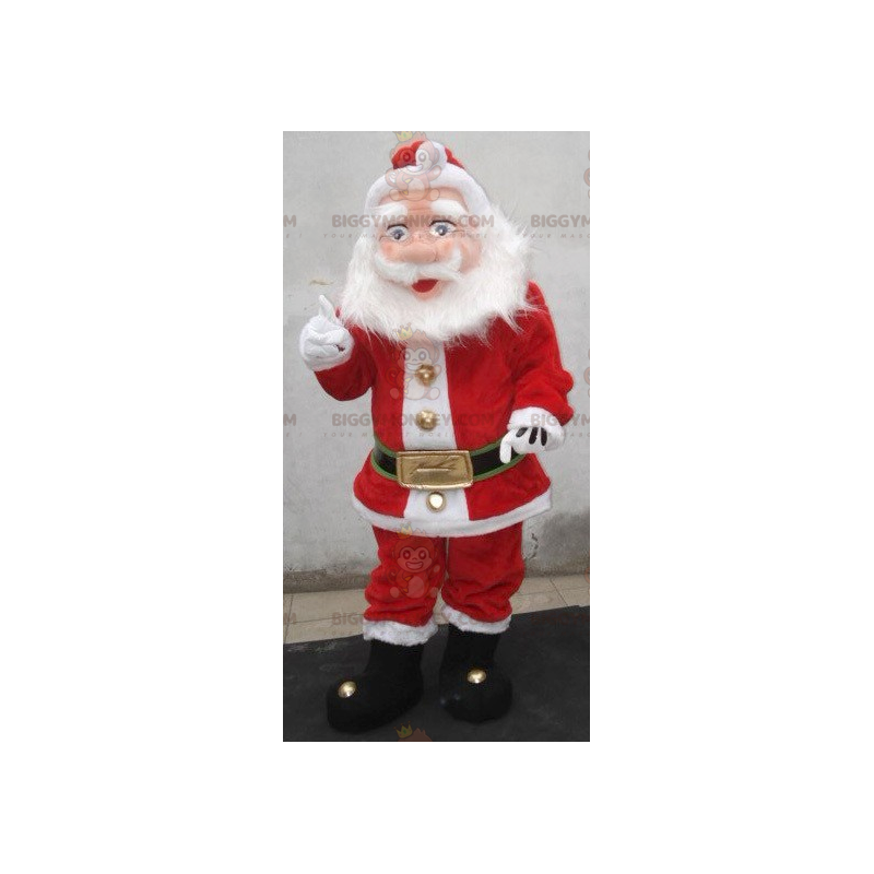 Julemanden BIGGYMONKEY™ maskotkostume klædt i rødt og hvidt -