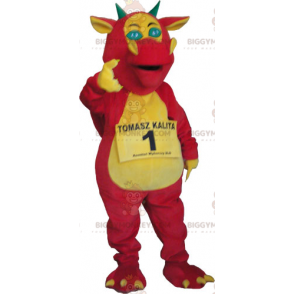 Pink and Yellow Dragon BIGGYMONKEY™ Mascot Costume -