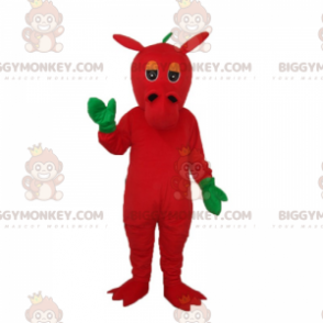 Roter Drache und grüne Hände BIGGYMONKEY™ Maskottchen-Kostüm -