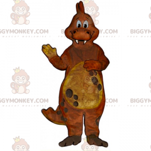 Sehr lächelnder brauner Drache BIGGYMONKEY™ Maskottchenkostüm -