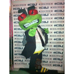 Green Frog BIGGYMONKEY™ Mascot Costume In Tie Suit –