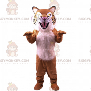 Costume de mascotte BIGGYMONKEY™ de félin au ventre blanc et