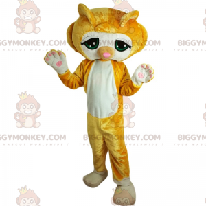 BIGGYMONKEY™ mascottekostuum van een kat met grote groene ogen