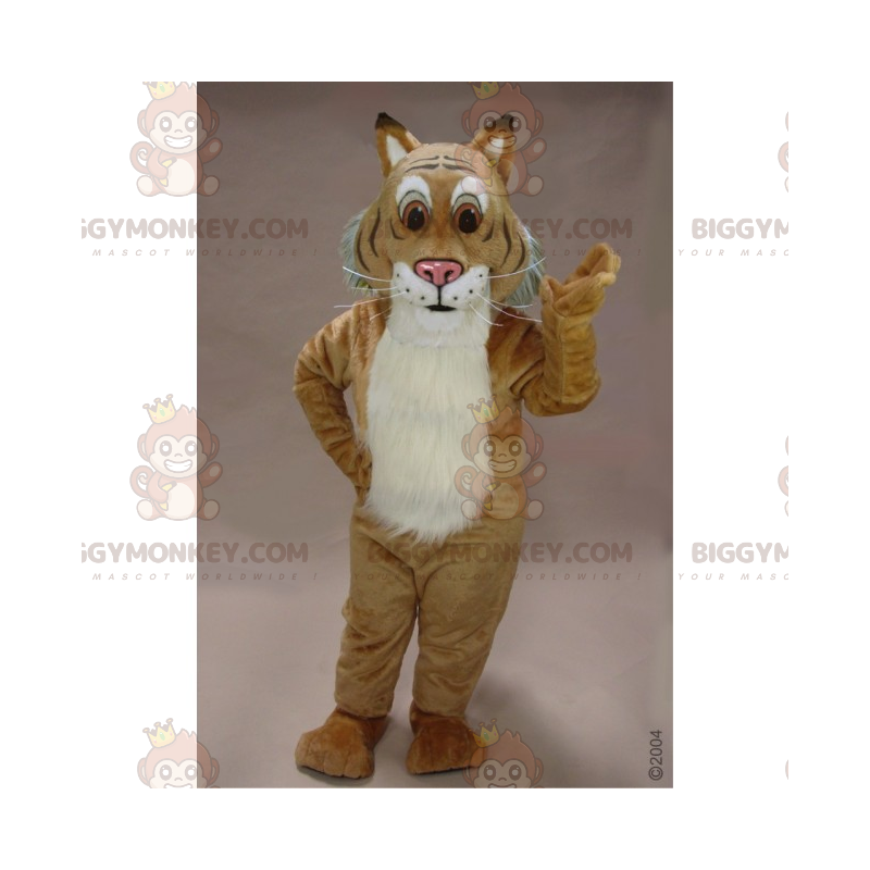 Traje de mascote felino de olhos castanhos grandes BIGGYMONKEY™