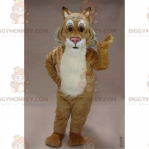 Traje de mascote felino de olhos castanhos grandes BIGGYMONKEY™