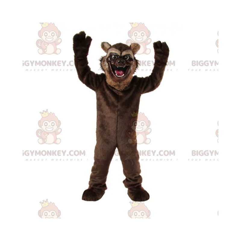 Traje de mascote de gato BIGGYMONKEY™ com boca aberta –