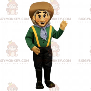 Disfraz de mascota Farmer BIGGYMONKEY™ con sombrero -