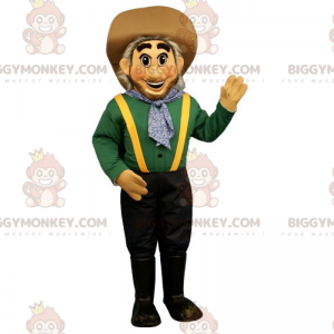 Farmer BIGGYMONKEY™ maskottiasu hatulla - Biggymonkey.com