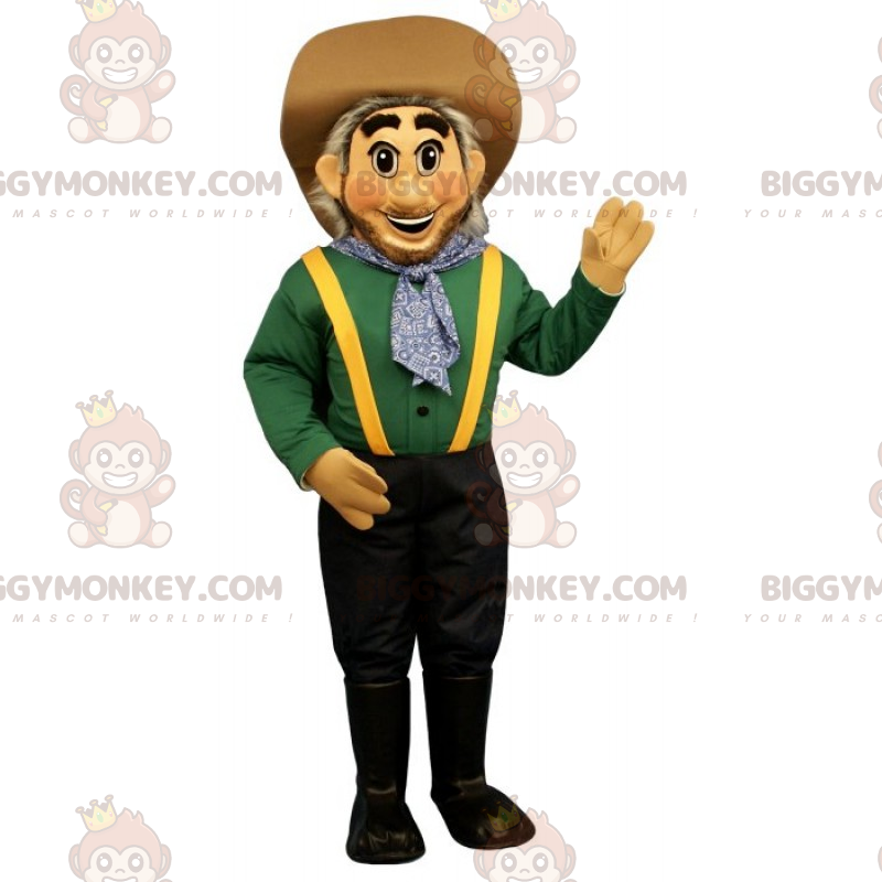 Costume da mascotte contadino BIGGYMONKEY™ con cappello -