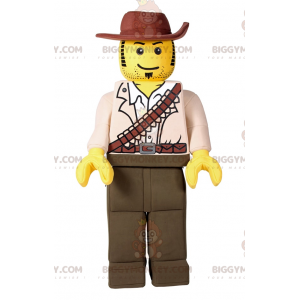 BIGGYMONKEY™ maskotkostume fra lego minifigur - Indiana Jones -