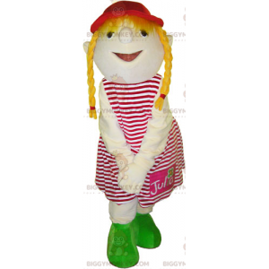 Costume de mascotte BIGGYMONKEY™ de fillette avec des couettes