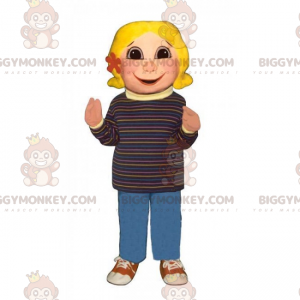 Girl BIGGYMONKEY™ Mascot Costume with Flower in Hair -