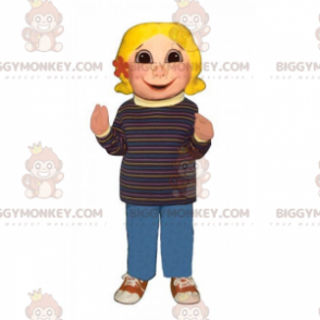 BIGGYMONKEY™ Maskottchen-Kostüm für Mädchen mit Blume im Haar -