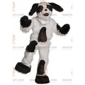 Costume de mascotte BIGGYMONKEY™ de chien noir et blanc tout
