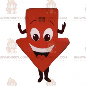 Costume da mascotte BIGGYMONKEY™ Freccia giù con sorriso -