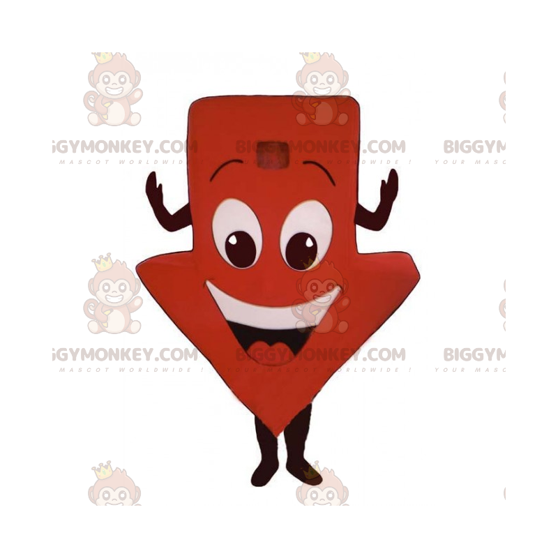 Down Arrow BIGGYMONKEY™ Mascot Costume with Smile -