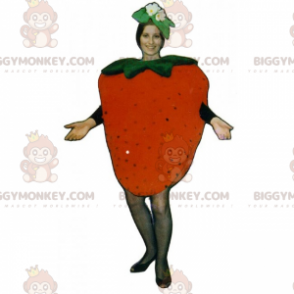 Strawberry with Flowers BIGGYMONKEY™ Mascot Costume -