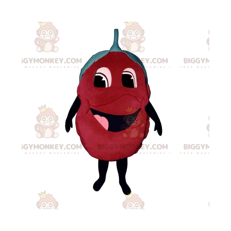 Costume de mascotte BIGGYMONKEY™ de framboise souriante -