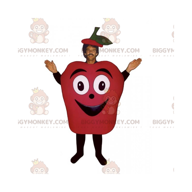 Fruit BIGGYMONKEY™ Mascot Costume - Smiling Red Apple -