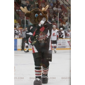 Brown Reindeer BIGGYMONKEY™ Mascot Costume In Sportswear –