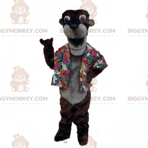 Ferret BIGGYMONKEY™ Mascot Costume with Floral Jacket -