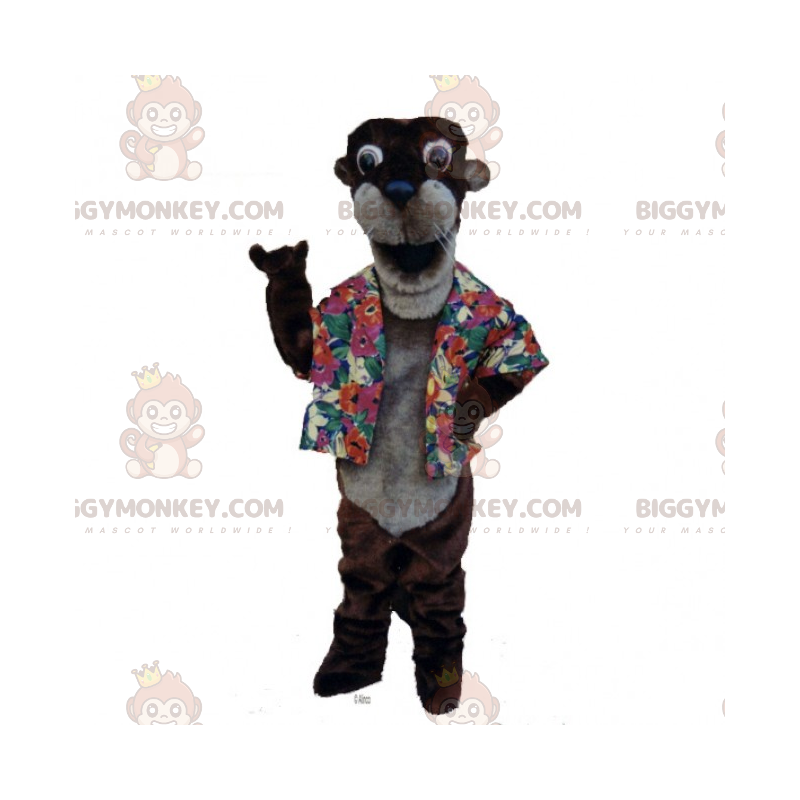 Disfraz de mascota Ferret BIGGYMONKEY™ con chaqueta floral -